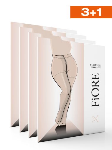 Set of 4 Tights Plus Size 20 den