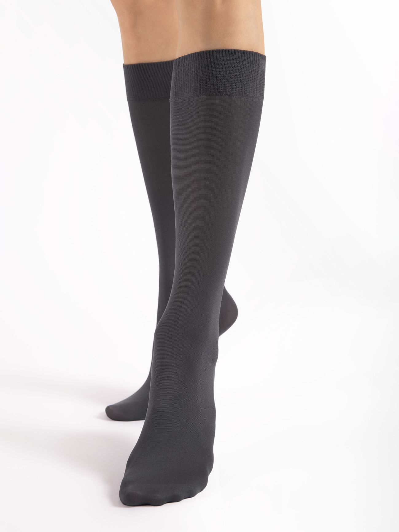  Podkolanówki rajstopowe kryjące - Ula 60 den - Fiore - PM060XC2101AU graphite 