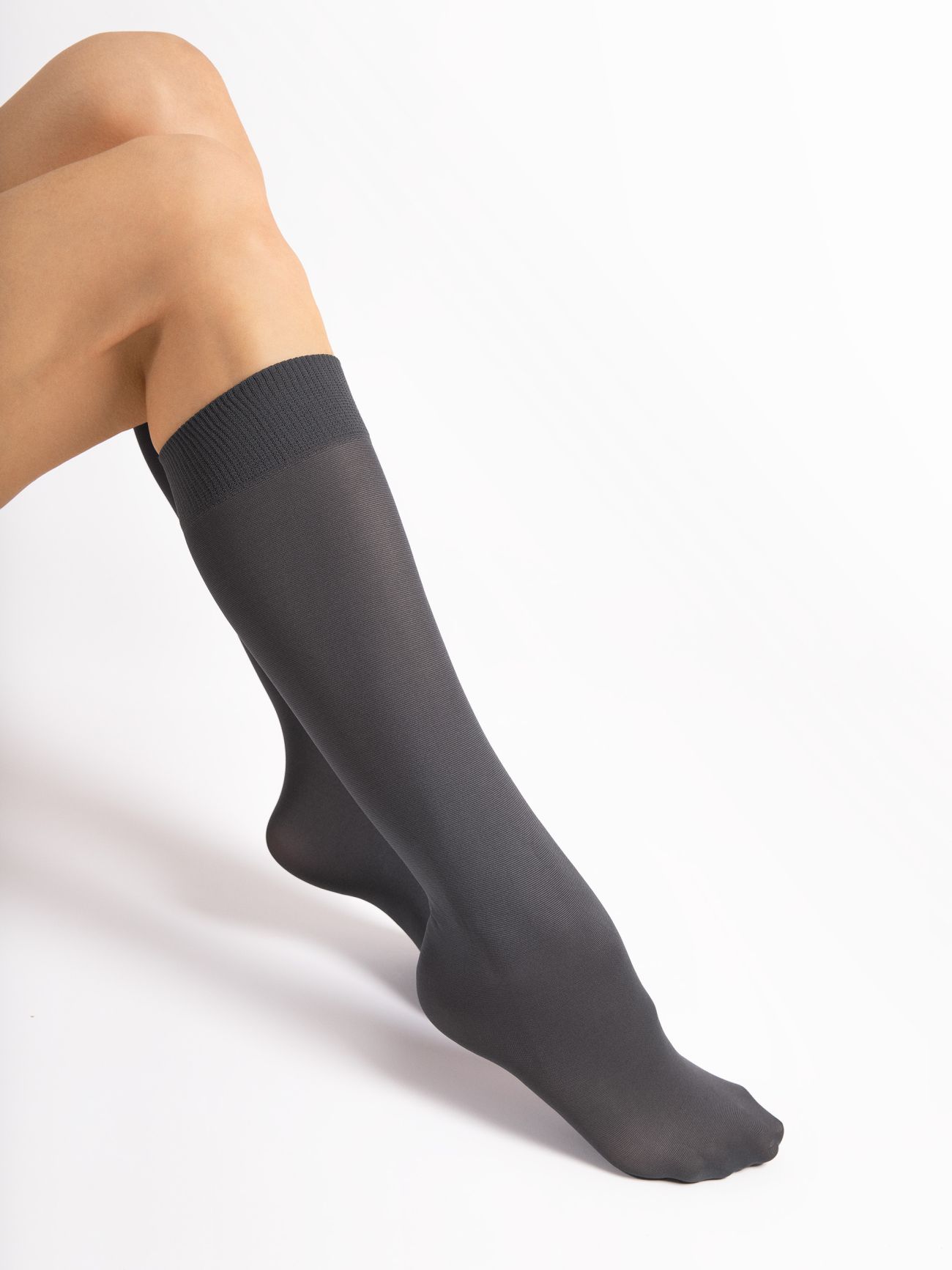  Podkolanówki rajstopowe kryjące - Ula 60 den - Fiore - PM060XC2101AU graphite 