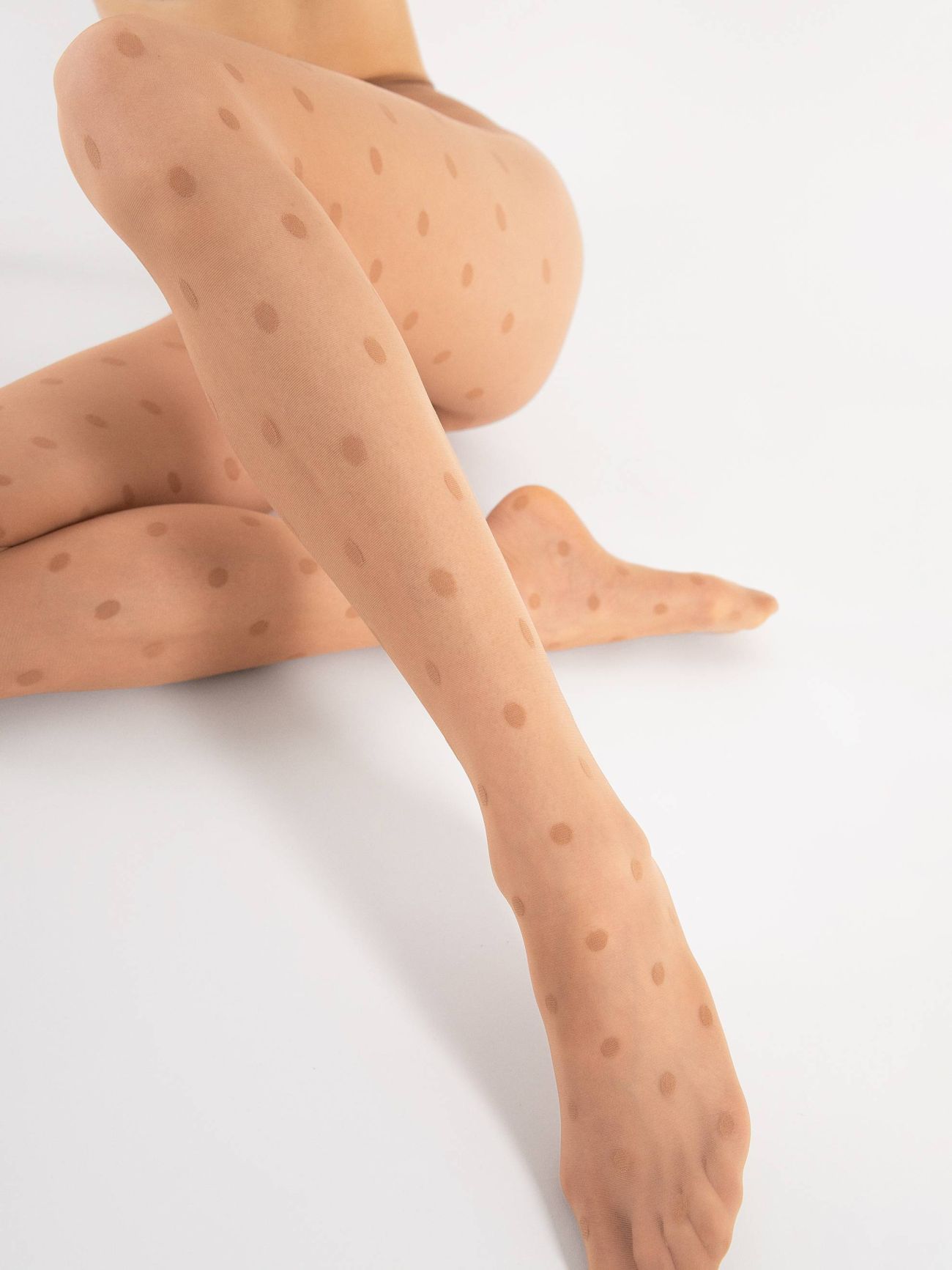  Rajstopy damskie w duże grochy - Encore 20 den - Fiore - CN020TG5815A2 light_natural 