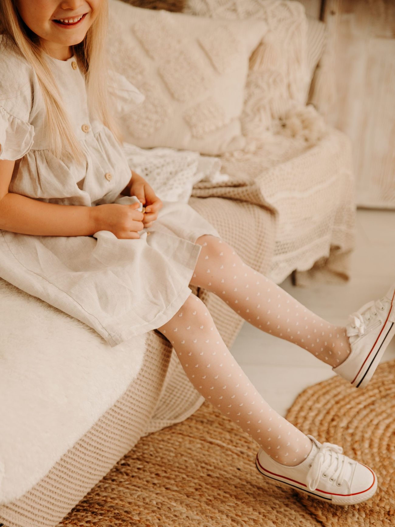  Rajstopy dziecięce w serca - Hearty 15 den - Fiore - CN015MY5100A1 white 