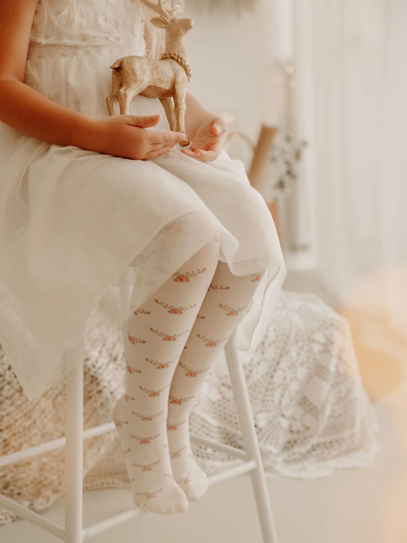  Rajstopy dziecięce ze świątecznym motywem - Rudolf 40 den - Fiore - CM040MY5111A1 black 