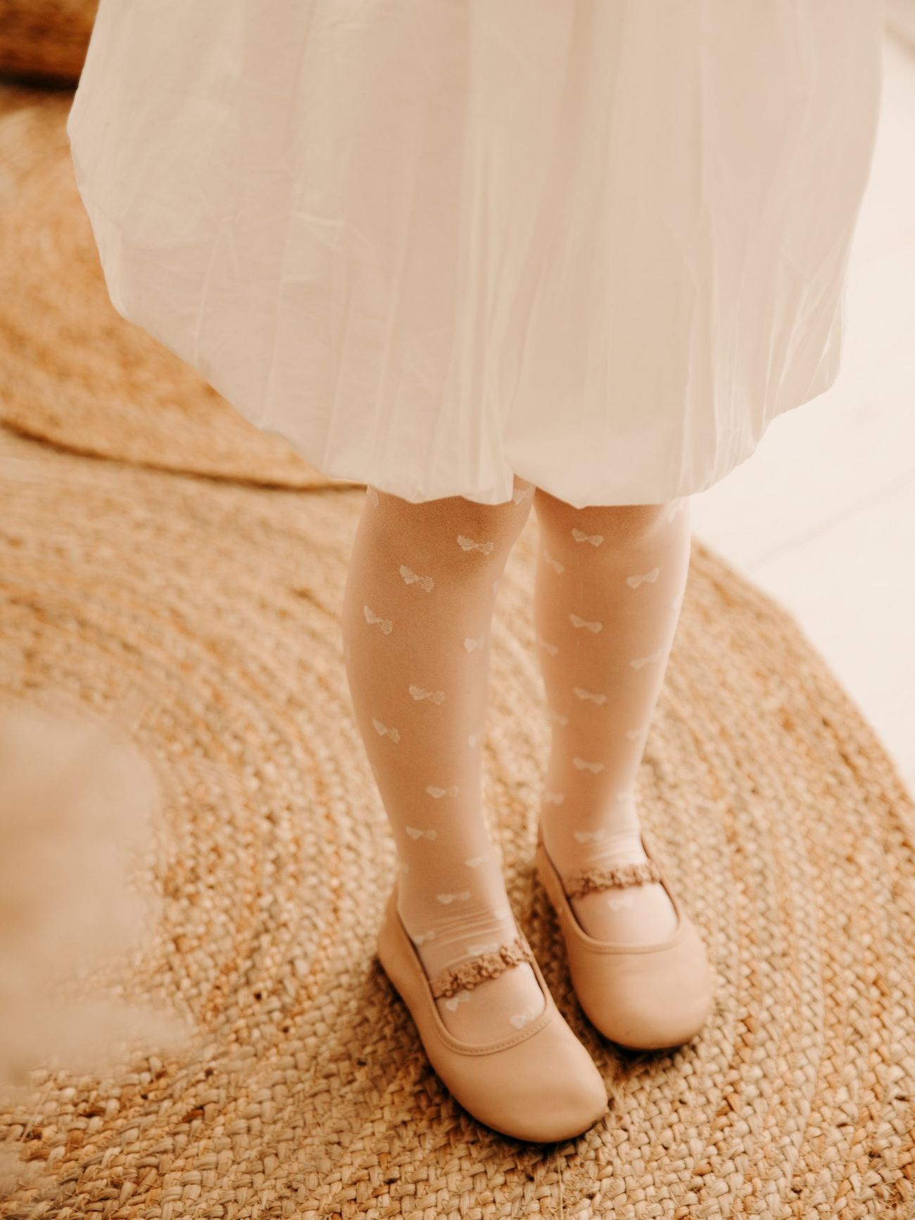  Rajstopy dziecięce w kokardki - Bowy 15 den - Fiore - CN015MY5099A1 white 